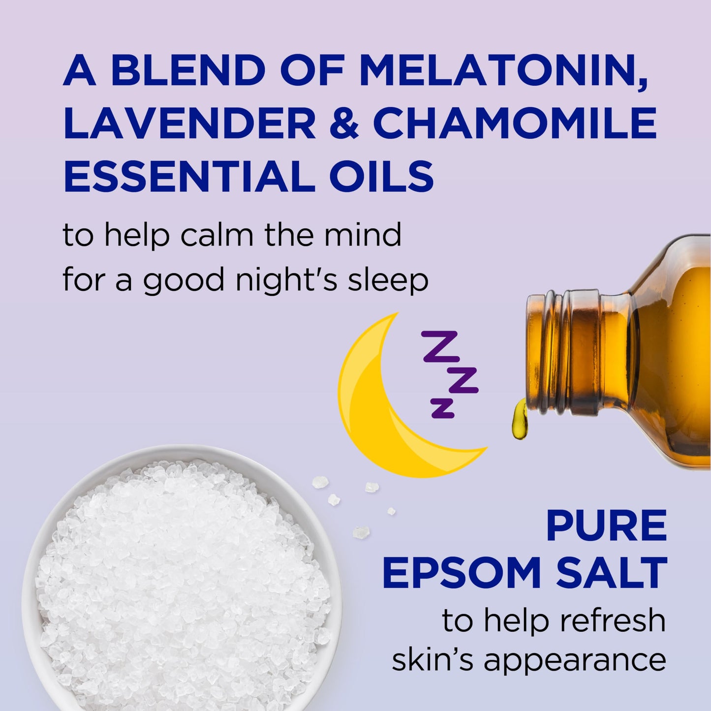 Dr Teal's Foaming Bath with Pure Epsom Salt, Sleep Blend with Melatonin, Lavender & Chamomile Essential Oils, 34 fl oz (Pack of 2) (Packaging May Vary)