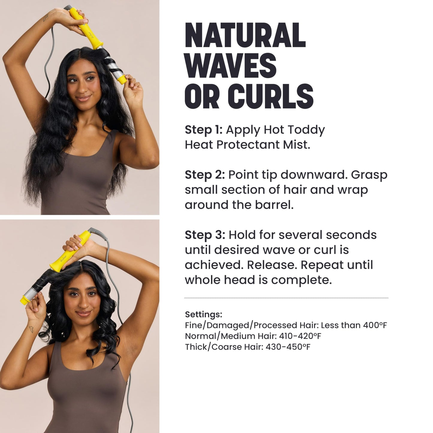 Drybar The Wrap Party Curling & Styling Wand – Long-Lasting Waves and Curls – Salon Hair Curling Wand