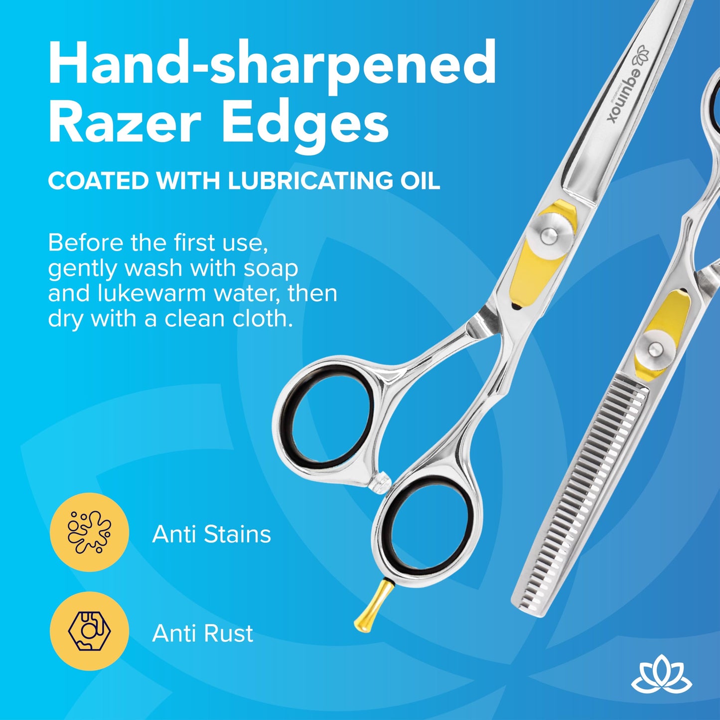 Equinox Professional Razor Edge Hair Cutting/Thinning Scissor Set/2, 6.5"