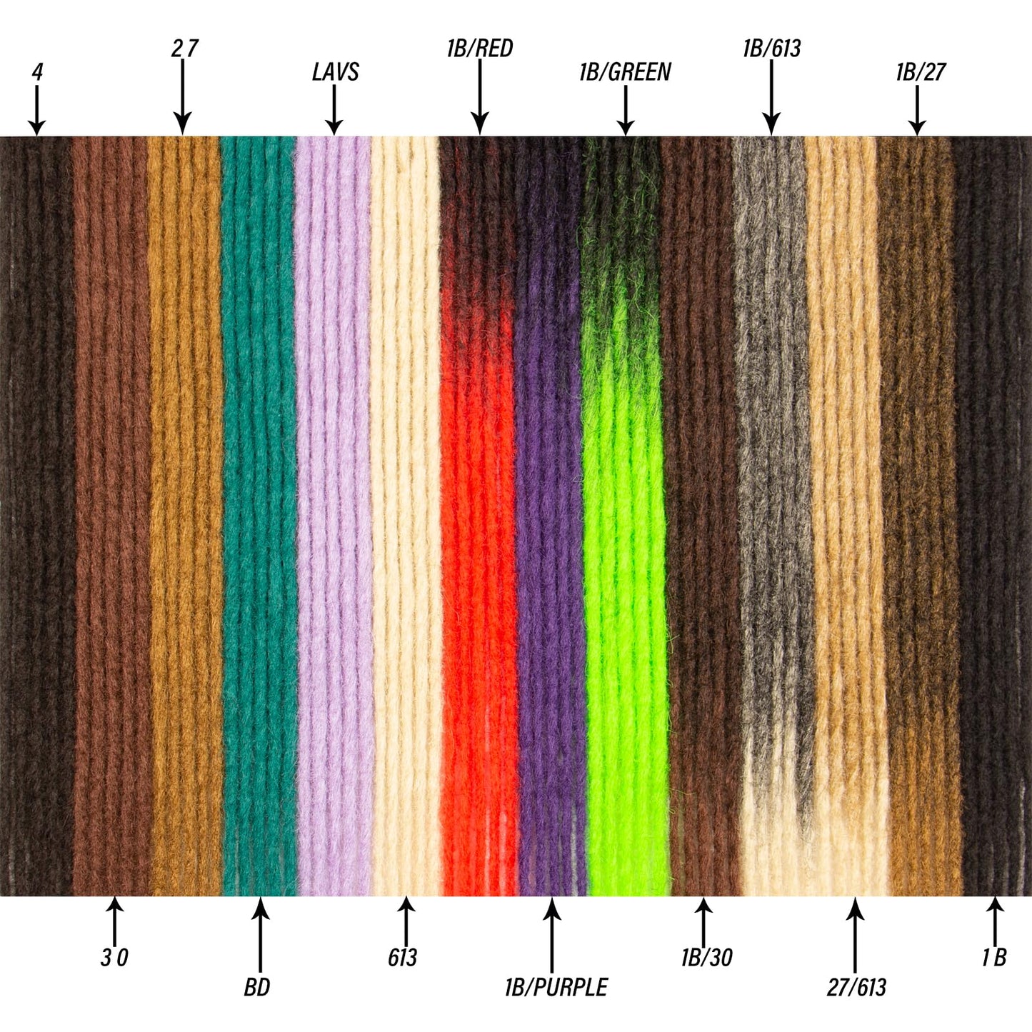 Double Ended Dreadlock Extensions 0.6CM Diameter Synthetic Hair 24Inch 20Strands Reggae Braids Hip-hop Style(Double Ended 20trands,1B)