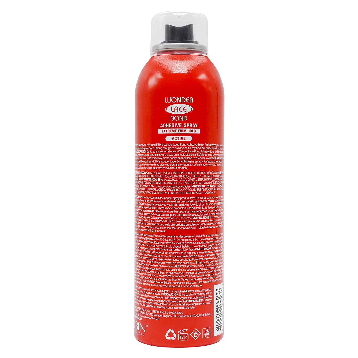 EBIN NEW YORK Wonder Lace Bond Adhesive Spray (Extreme Firm Hold, 6.34oz / 180ml)
