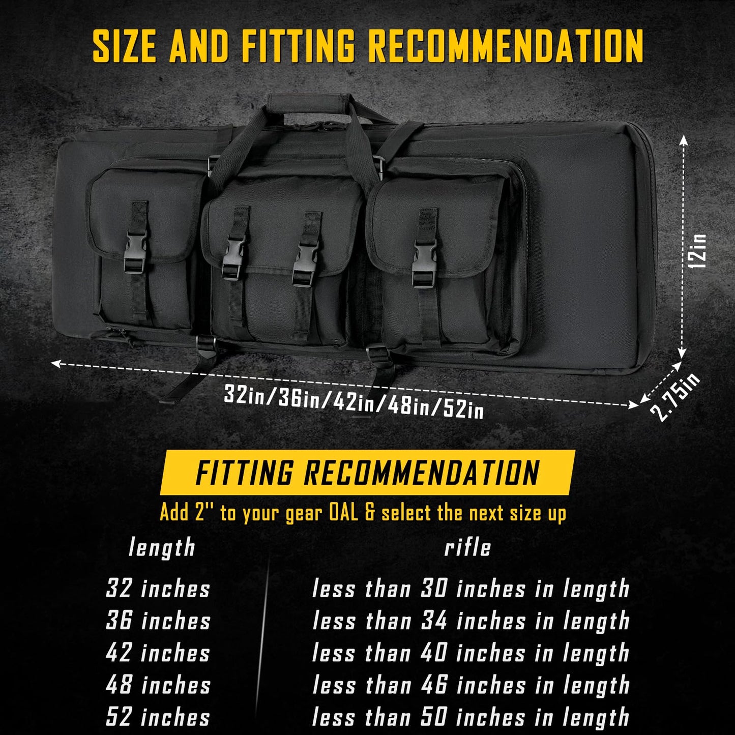 DULCE DOM 32 inch Double Rifle Case Soft Bag Gun Case, Perfect for Rifle Pistol Firearm Storage and Transportation, All Around Shooting Range Tactical Rifle Backpack, Indoor Outdoor
