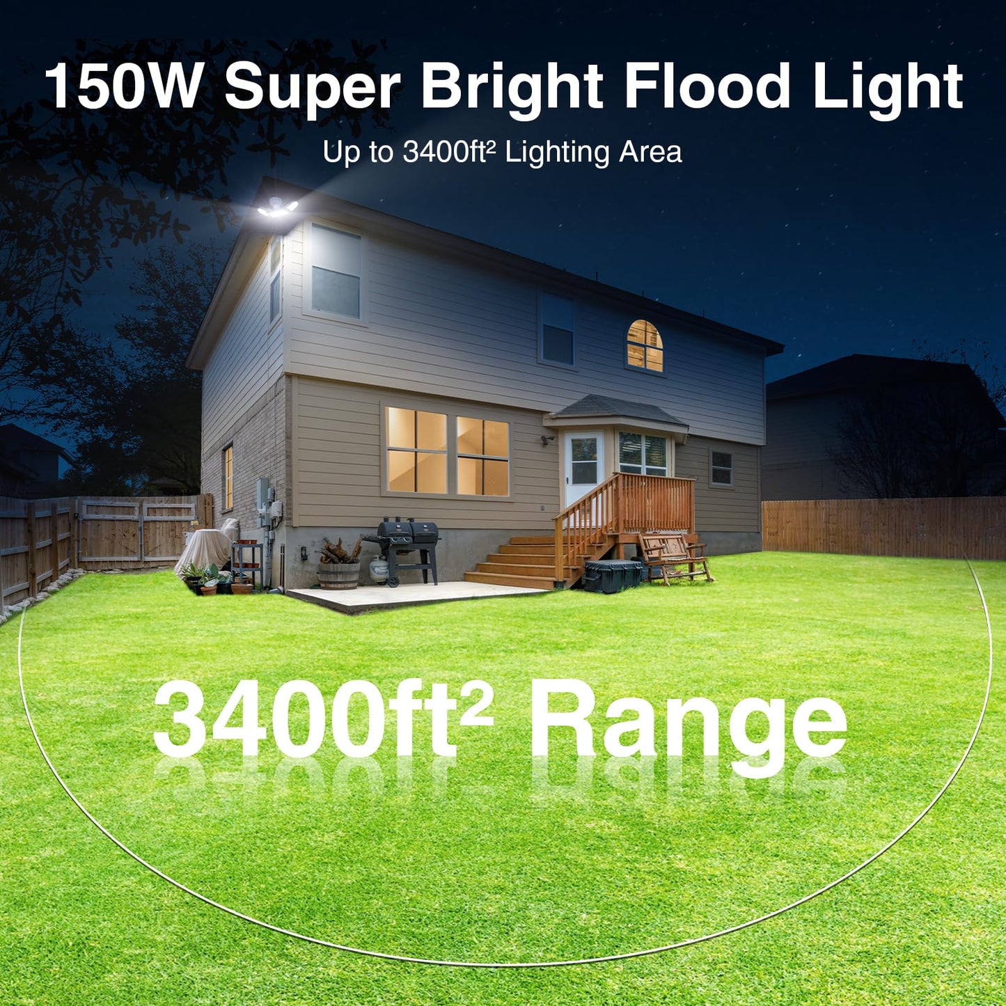150W Motion Sensor Lights Outdoor & 4 Heads Solar Lights Outdoor