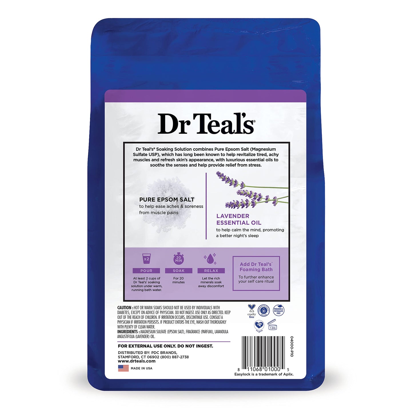Dr Teal's Pure Epsom Salt, Lavender & Eucalyptus Duo Bundle, 3 lbs (Pack of 2)