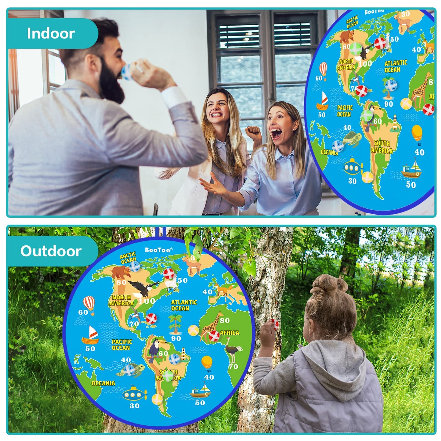 29" Large Dart Board for Kids, BooTaa Kids Dart Board with 12 Sticky Balls, Boys Toys, Indoor/Sport Outdoor Fun Party Play Game Toys, Birthday Gifts for 3 4 5 6 7 8 9 10 11 12 Year Old Boys Girls
