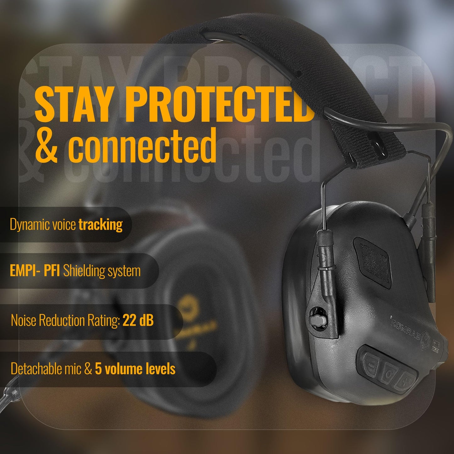 EARMOR M32 PLUS 2024 Version Tactical Headset Hunting & Shooting Earmuffs with Microphone, Sound Amplification, Nato TP120 Jacket, Black