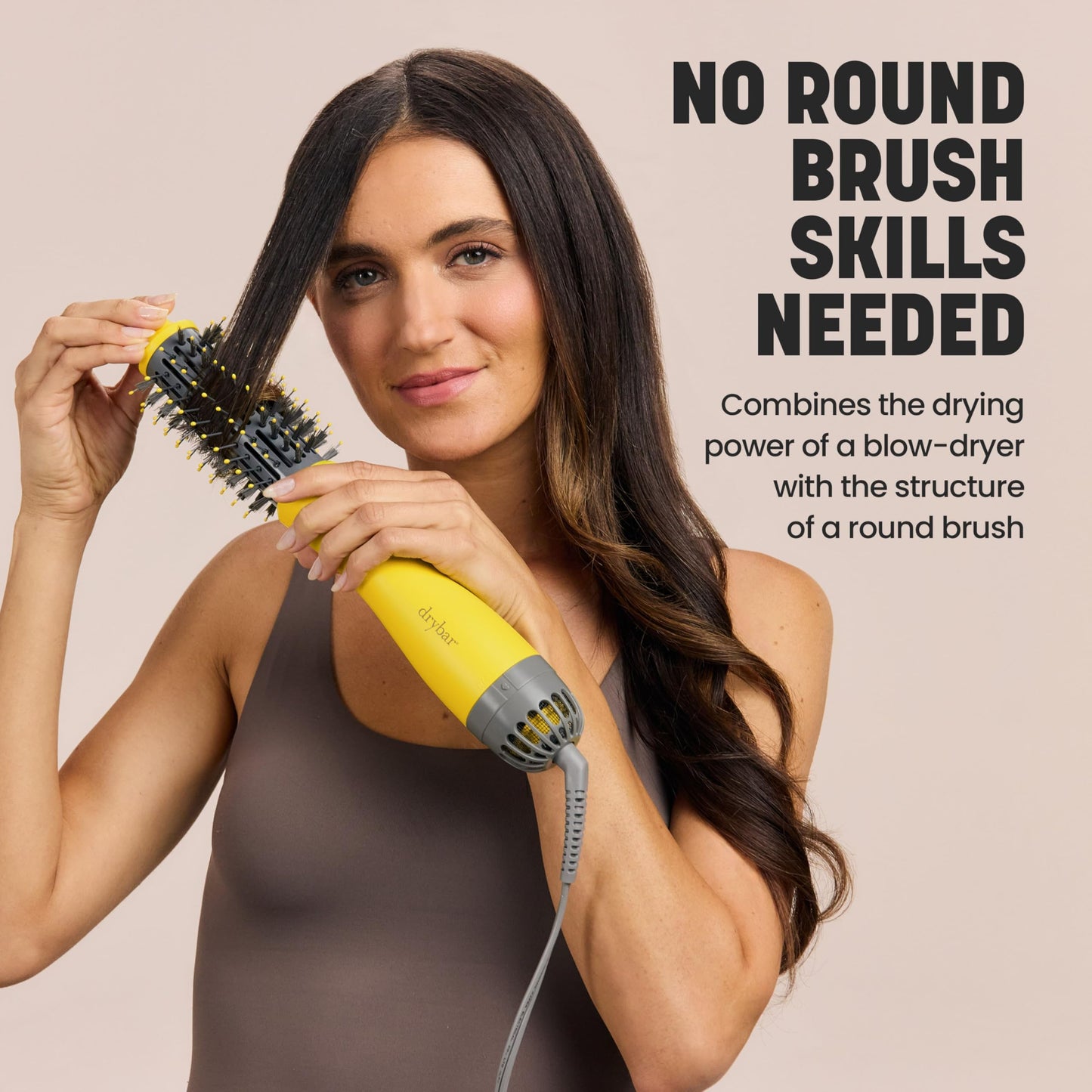Drybar The Half Shot Small Round Blow-Dryer Brush | Faster, Easier Blowouts, From Wet to Dry, Customized Styling, Perfect for Layers, Defines Curls & Waves
