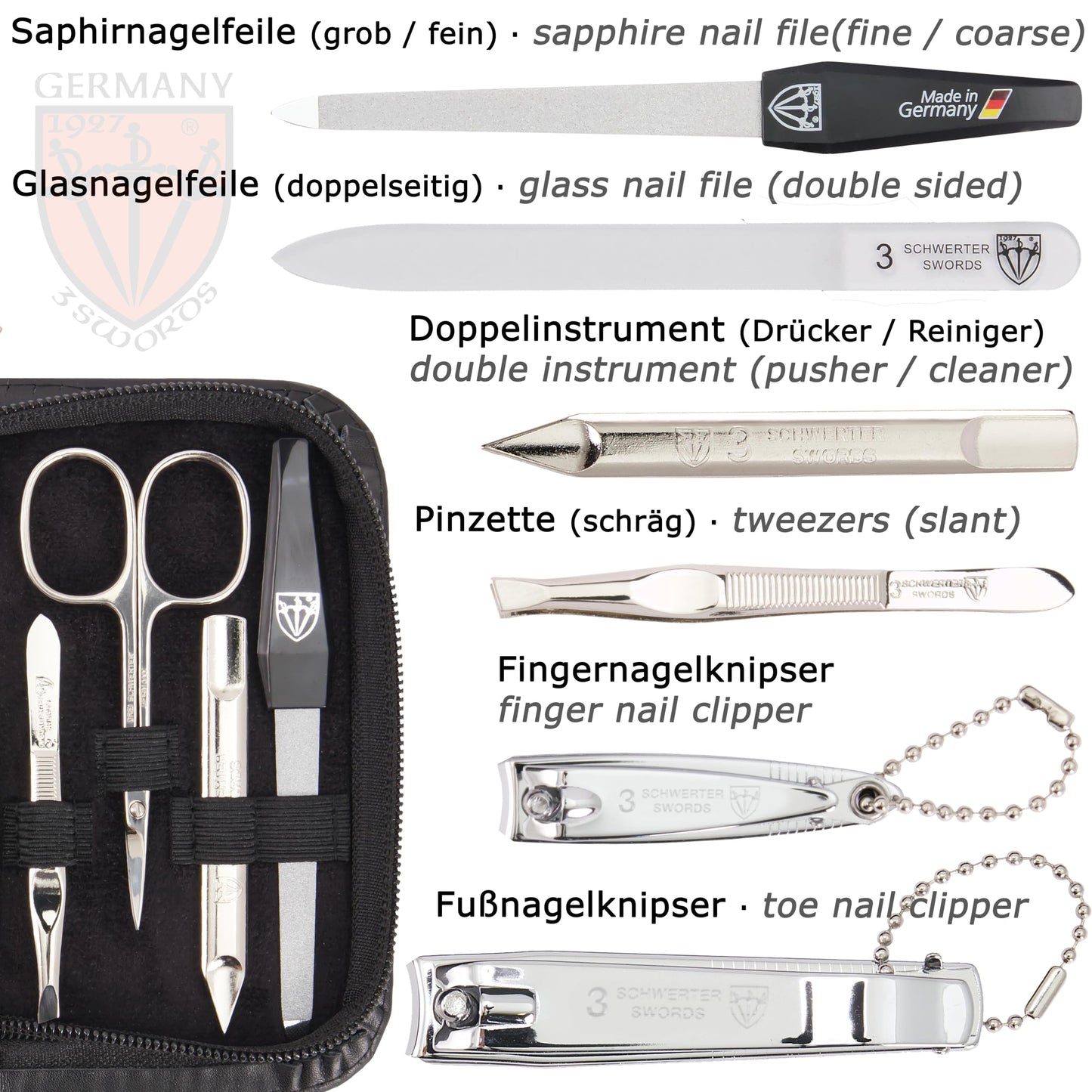 3 Swords Germany – manicure pedicure set kit (602)