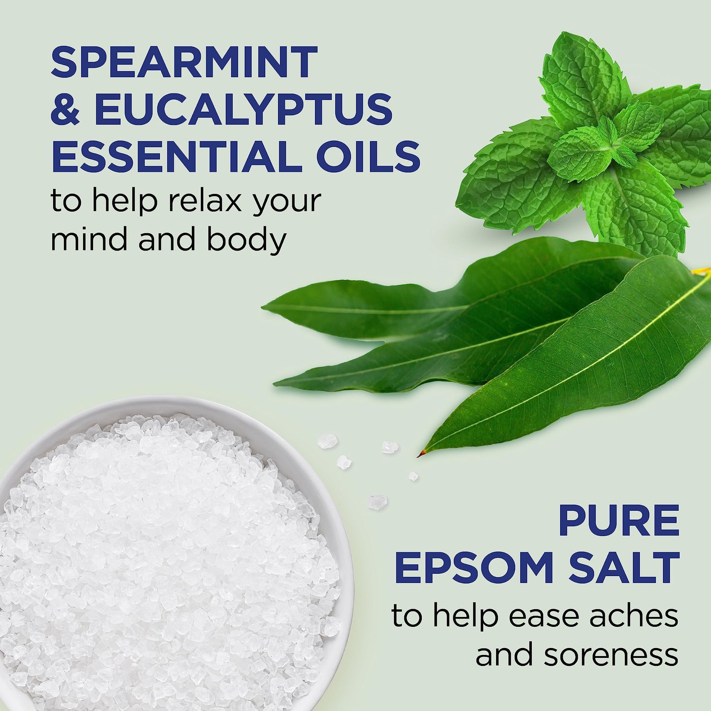 Dr Teal's Epsom Magnesium Salt Soak, Relax & Relief with Eucalyptus & Spearmint Essential Oils, 3 lbs