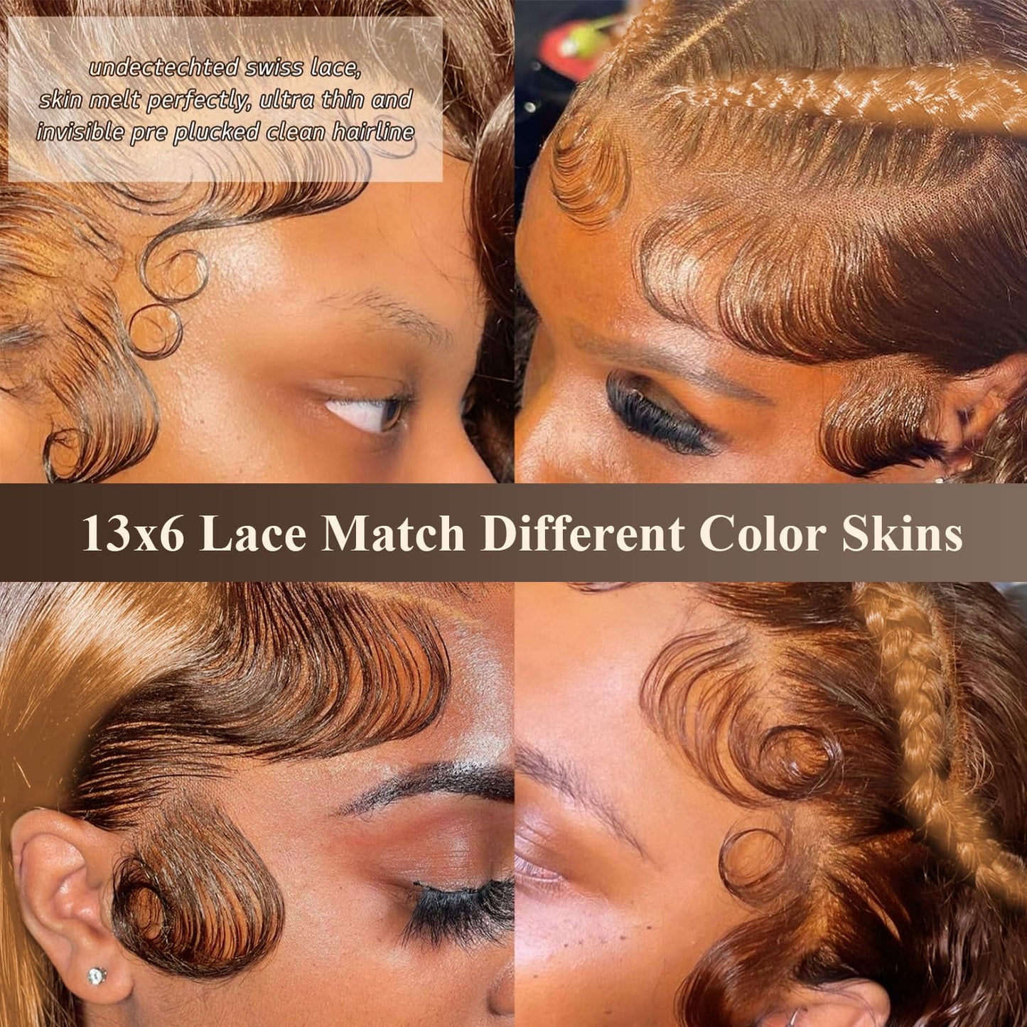 250% Density 13x6 Honey Blonde Wig Human Hair Pre Plucked With Baby Hair 13x6 HD Transparent Body Wave Lace Front Wigs 4/27 Colored Highlight Ombre Lace Front Wig Human Hair Brazilain Virgin 22Inch
