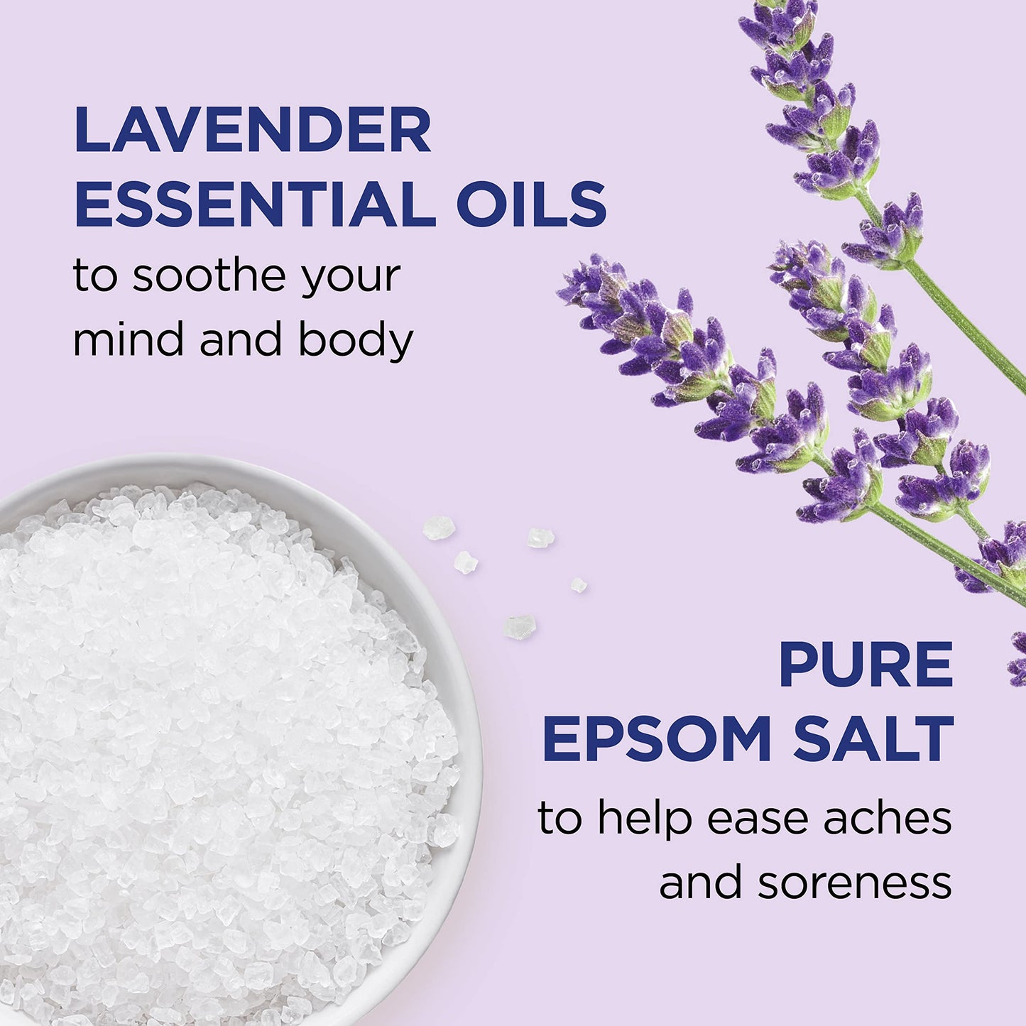 Dr Teal's Epsom Salt Soaking Solution, Soothe & Sleep, Lavender, 3lbs (Packaging May Vary) (Pack of 2)