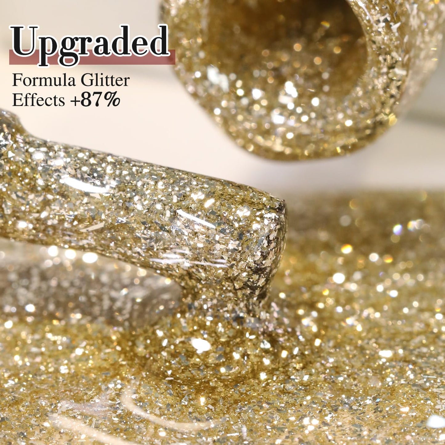 Double Rhythm 15ML Glitter Gel Polish Shimmer Reflective Holographic Color Magnetic for Nail Art Salon DIY at Home (B1122)