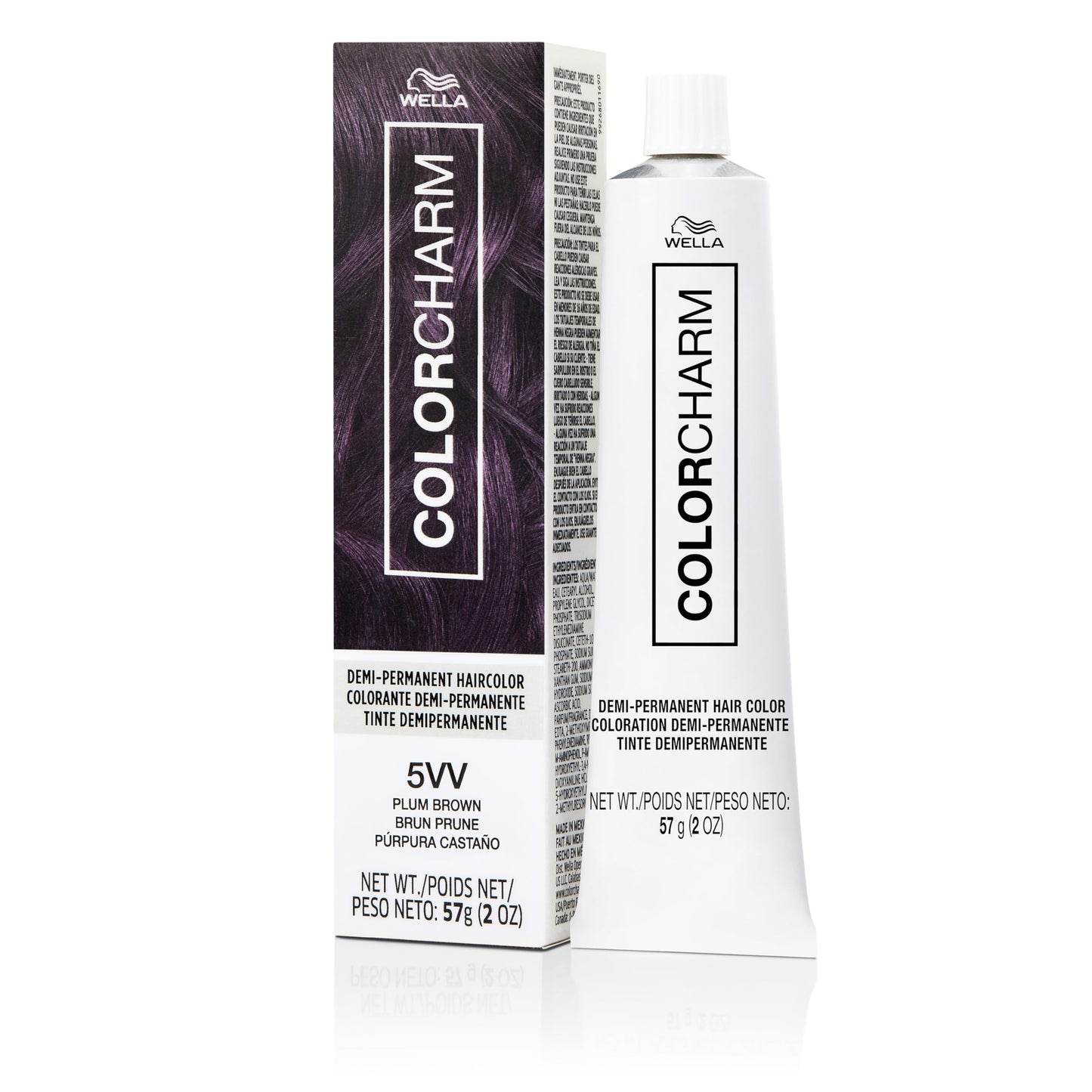 COLORCHARM Demi Permanent Hair Color 5VV Plum Brown Gloss, Refresh & Tone 2 Fl Oz