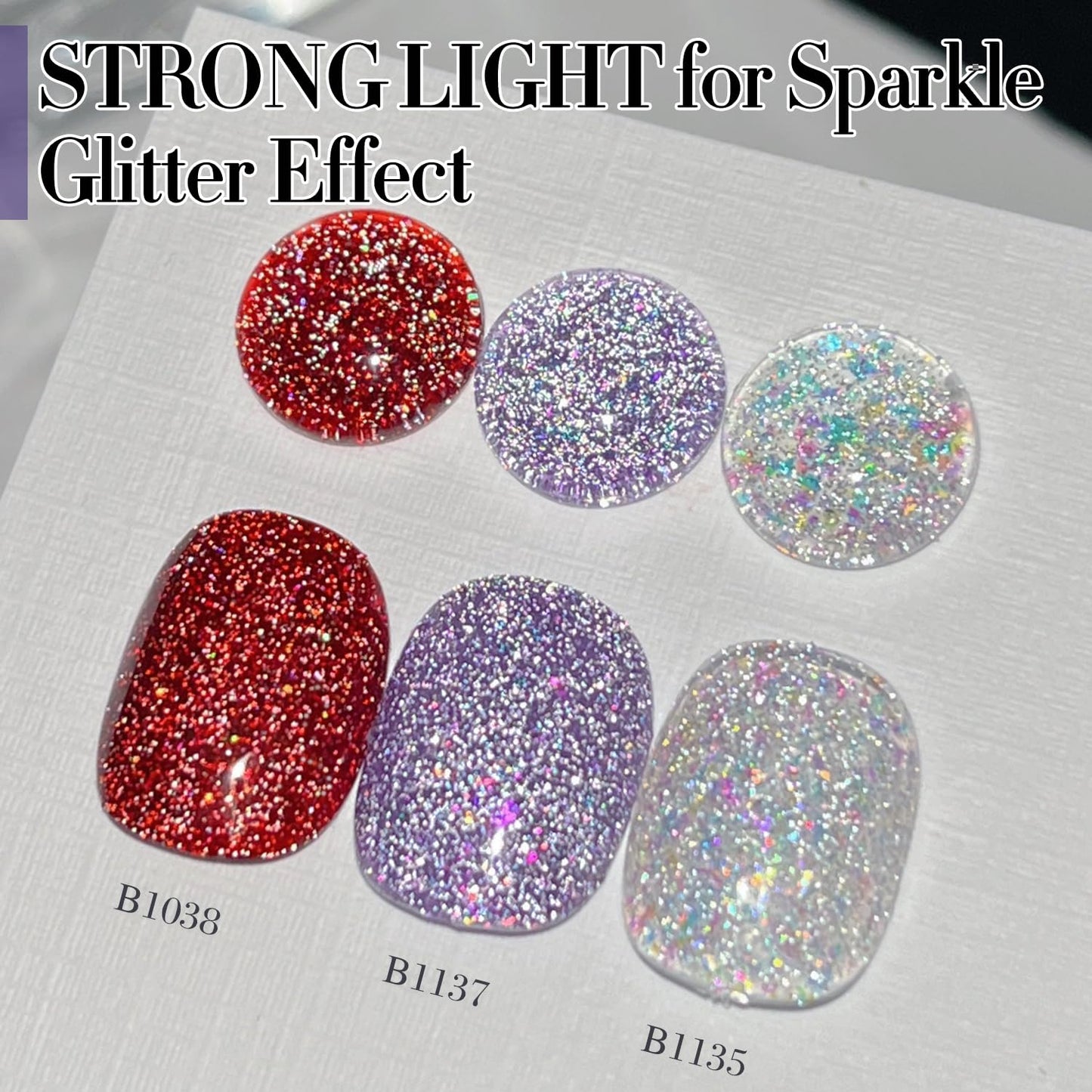 Double Rhythm 15ML Glitter Gel Polish Shimmer Reflective Holographic Color Magnetic for Nail Art Salon DIY at Home (B1137)