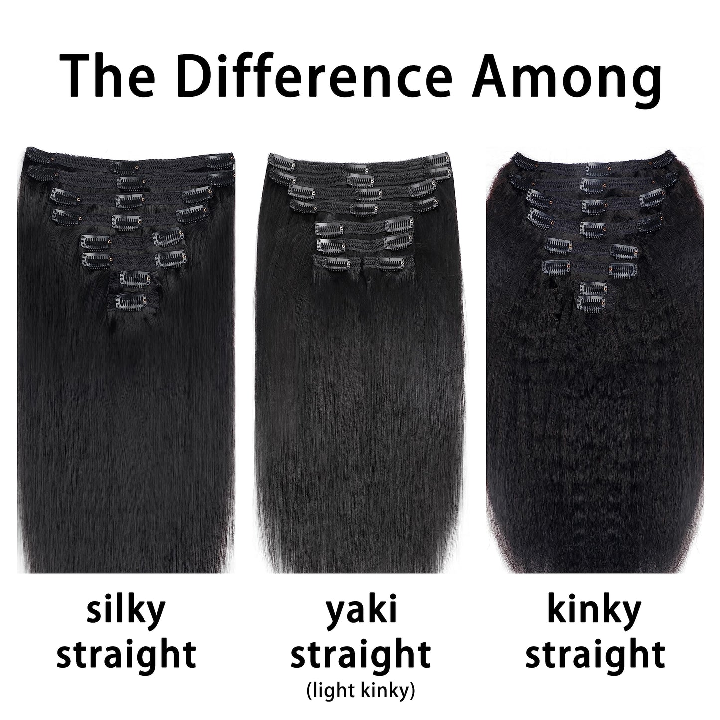 EasiContour Clip in Hair Extensions Real Human Hair Clip ins For Women 100% Unprocessed Brazilian Virgin Hair Straight Clip on Hair Extensions 8pcs With 18 Clips 120g(12inch,#1B)