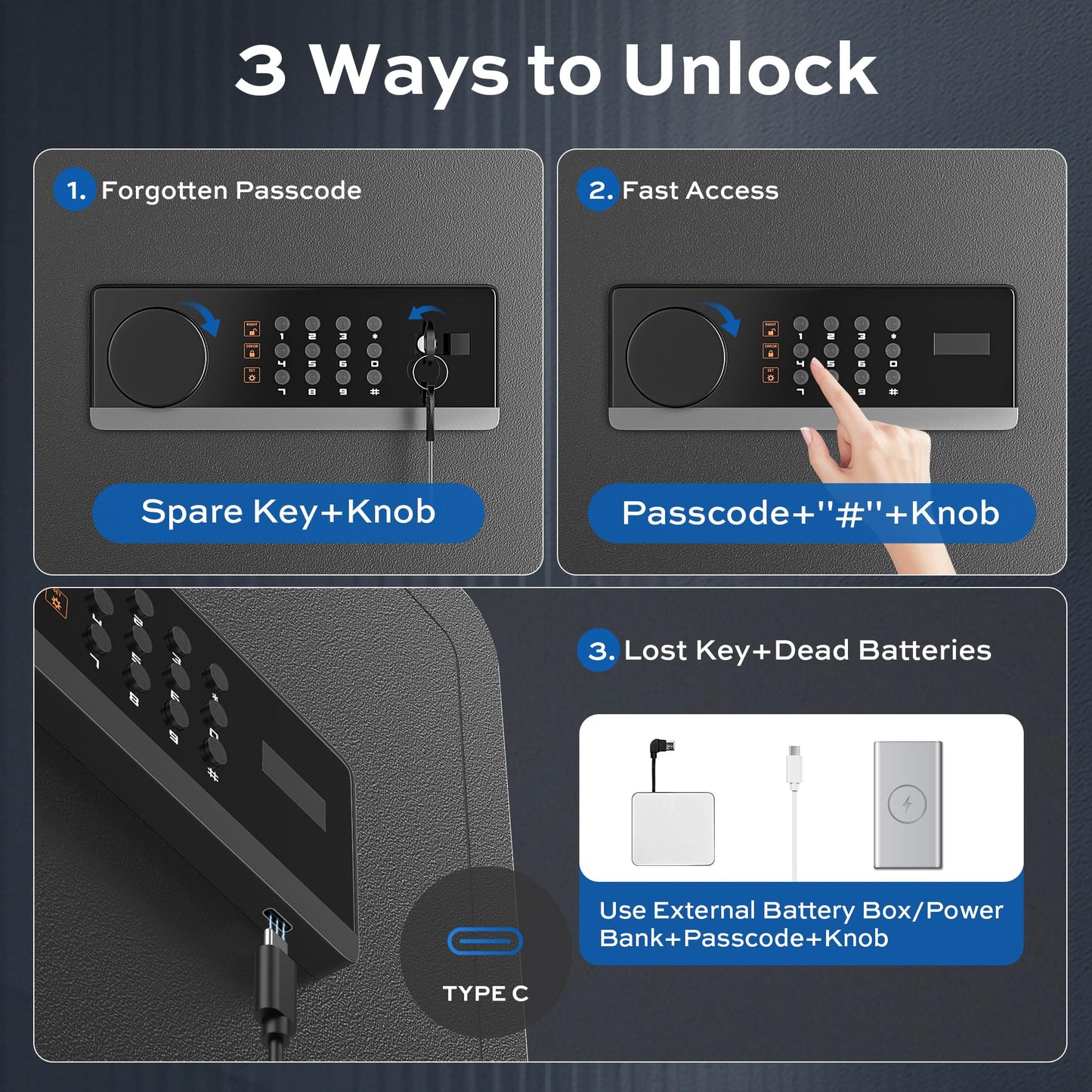 2.0 Cubic Feet Home Safe with Fireproof Money Bag, Steel Security Safe Box for Cash Document Valuables, Digital Lock Box with Electronic Keypad, Anti-theft Alarm System, Removable Shelves
