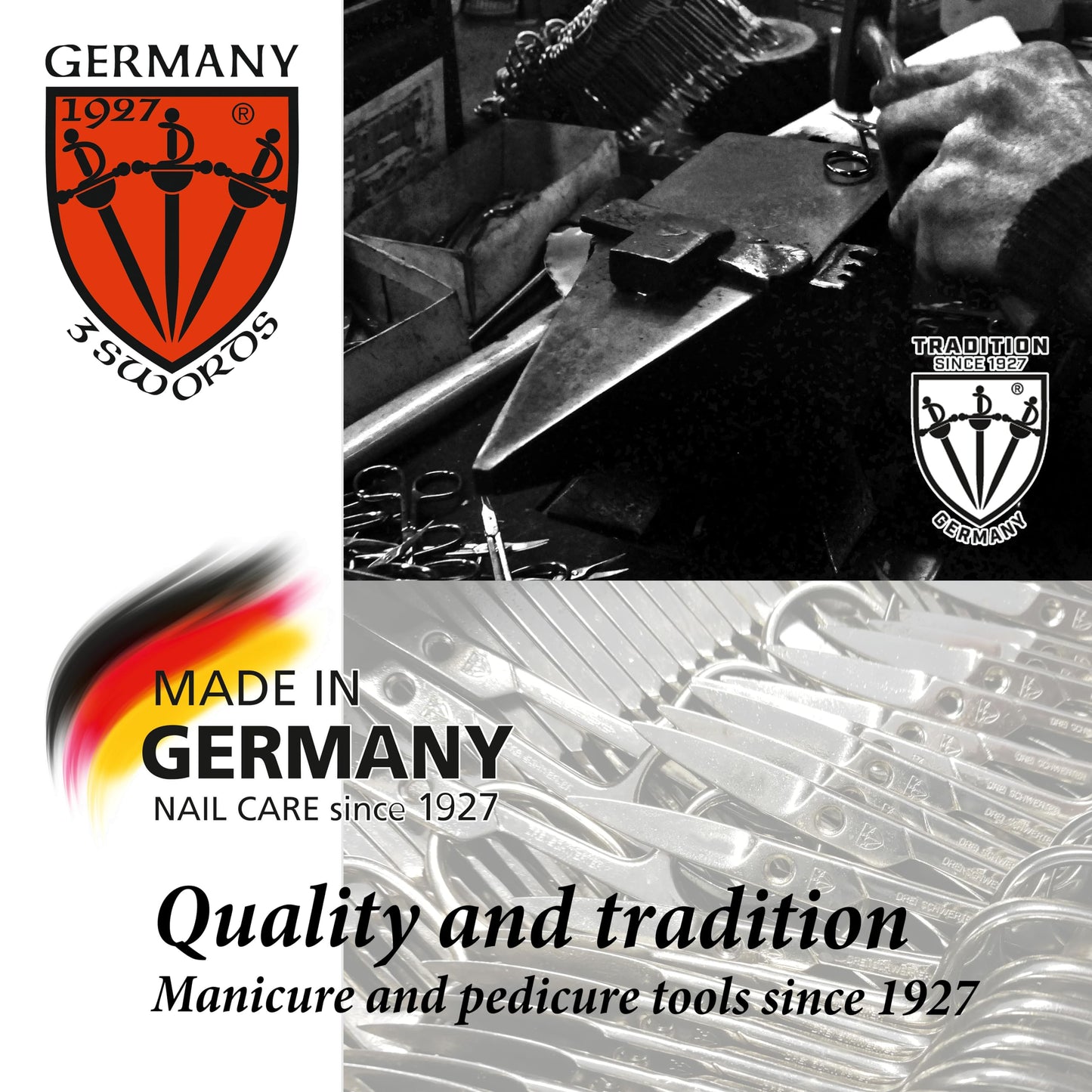 3 Swords Germany - brand quality 16 piece manicure pedicure grooming kit set for professional finger & toe nail care scissors clipper synthetic leather case, Made in Germany