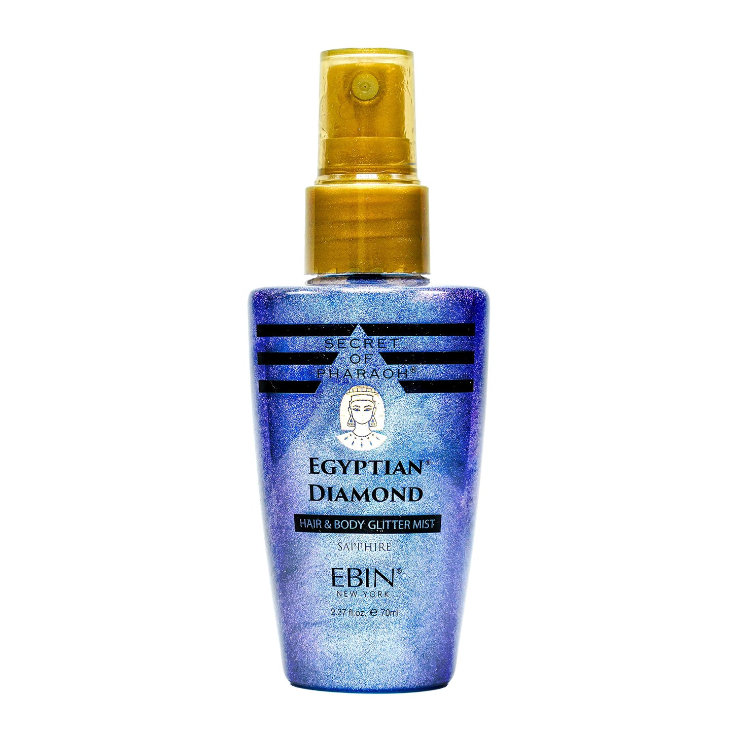 EBIN NEW YORK Egyptian Diamond Hair & Body Glitter Mist, Easy to Apply, Hydrating, Cruelty-Free, Gifts for Girls, Boys, Men, Holiday, Christmas - Sapphire, 2.37 fl oz