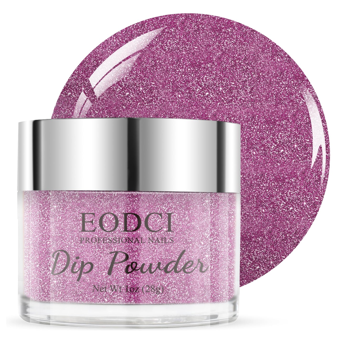 eodci Dip Powder Glitter Purple Color, Nail Dipping Powder French Powder Pro Collection System Nail Art Starter Manicure Salon DIY at Home, No Needed Nail Lamp Curing, 1 Oz/28g