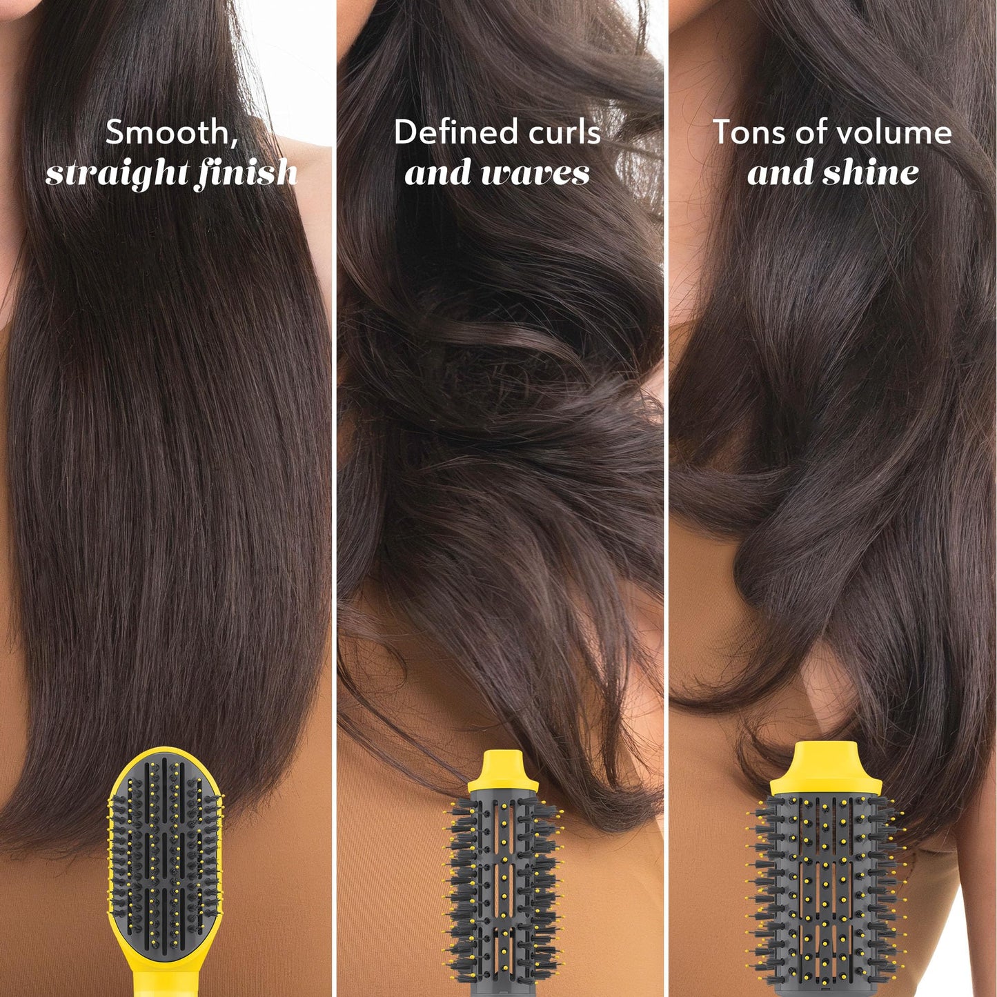 Drybar The Triple Shot Interchangeable Blow-Dryer Brush | 3-in-1 Styling Tool for Voluminous Blowouts, Defined Curls or Waves, and Smooth Straight Looks