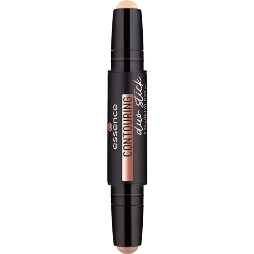 essence | Contour Duo Stick | 2-in-1 Highlight and Contour Slim Stick, Creamy, Buildable and Easy to Apply | Vegan & Cruelty Free (20 | Light)
