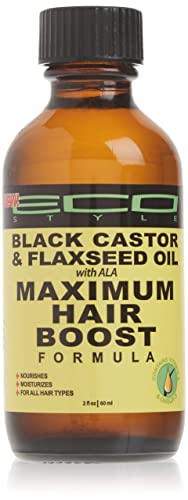 Eco Style Black Castor and Flaxseed Maximum Hair Growth Oil, 2 Ounce,4410