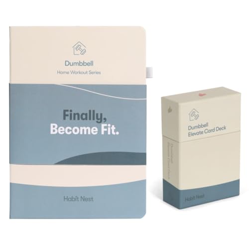 Dumbbell Transformation Journal and Elevate Exercise Cards: Home Workout Series Card Deck - Comprehensive Fitness System With Effective Dumbbell Workouts. #1 Workout Journal/Workout Planner for Women & Men.