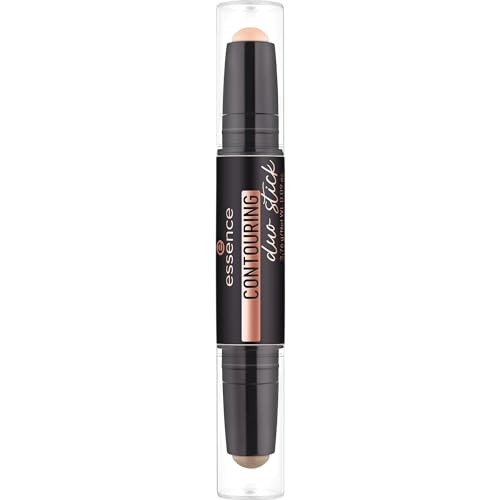 essence | Contour Duo Stick | 2-in-1 Highlight and Contour Slim Stick, Creamy, Buildable and Easy to Apply | Vegan & Cruelty Free (20 | Light)