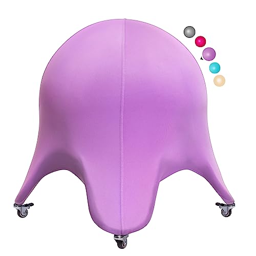 ENOVI Starfish Ball Chair, Yoga Ball Chair Exercise Ball Chair Ergonomic Design for Home Office Desk, Stability Ball & Balance Ball Seat to Relieve Back Pain, 24IN, AP