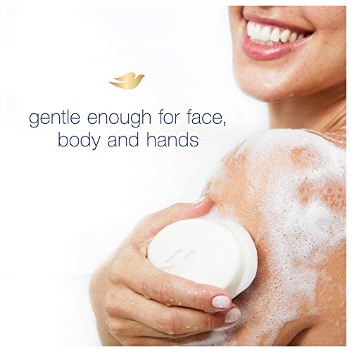 Dove Beauty Bar Gentle Cleanser gor Softer and Smoother Skin with 1/4 Moisturizing Cream White Effectively Washes Away Bacteria, Nourishes Your Skin, 4 oz, 2 Bars