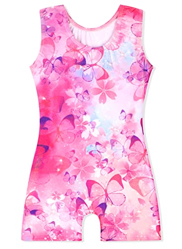 EQSJIU Girls Leotards For Gymnastics Butterfly Pink Flower 5t Size 5-6 Years Old 5-6x Floral Sparkle