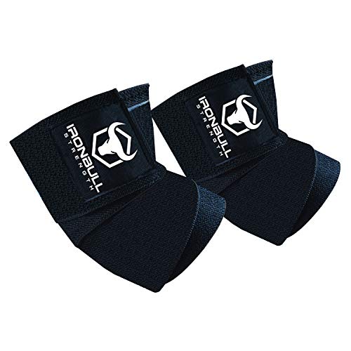 Elbow Wraps for Weightlifting (1 Pair) - 50" Elastic Elbow Braces for Weight Lifting - Elbow Support for Bench Press, Powerlifting, Fitness, & Gym Workout - Gym Elbow Straps Weightlifting (Black)