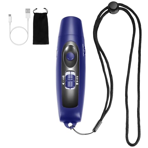 Electronic Whistle Rechargeable for Referees Coaches Teachers Electric Whistle Handheld Whistles with USB Charging for Outdoor Sports Games Emergency Whistle with Lanyard 4 Tones High Volume, Blue
