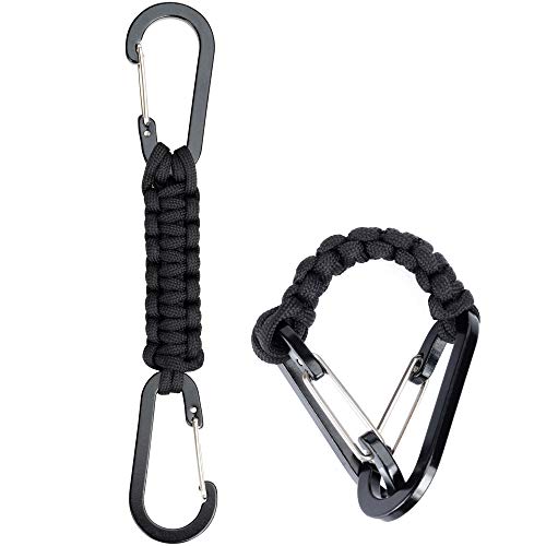 EOTW Carabiner Keychain, Small Carabiner Clip with Paracord Keychain Mini Aluminum D Ring Key Organizer