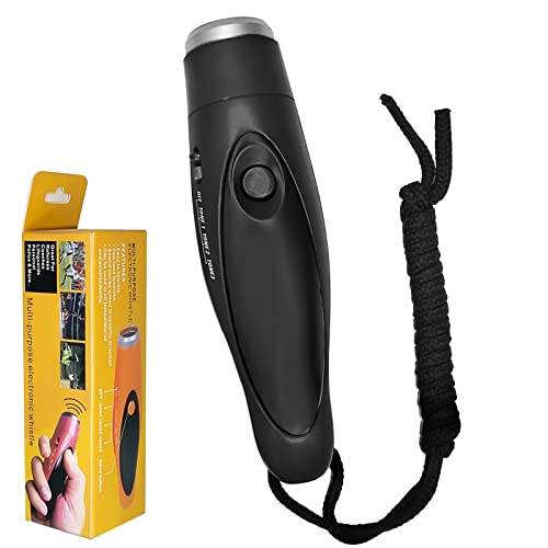 EFOBO Electronic Whistle for Coaches, Handheld Lound Electric Whistle with Lanyard and Three Tone for Volleyball, Soccer Referee, P.E. Teacher, Police,Outdoor Camping, Self Defense Emergency (Black)