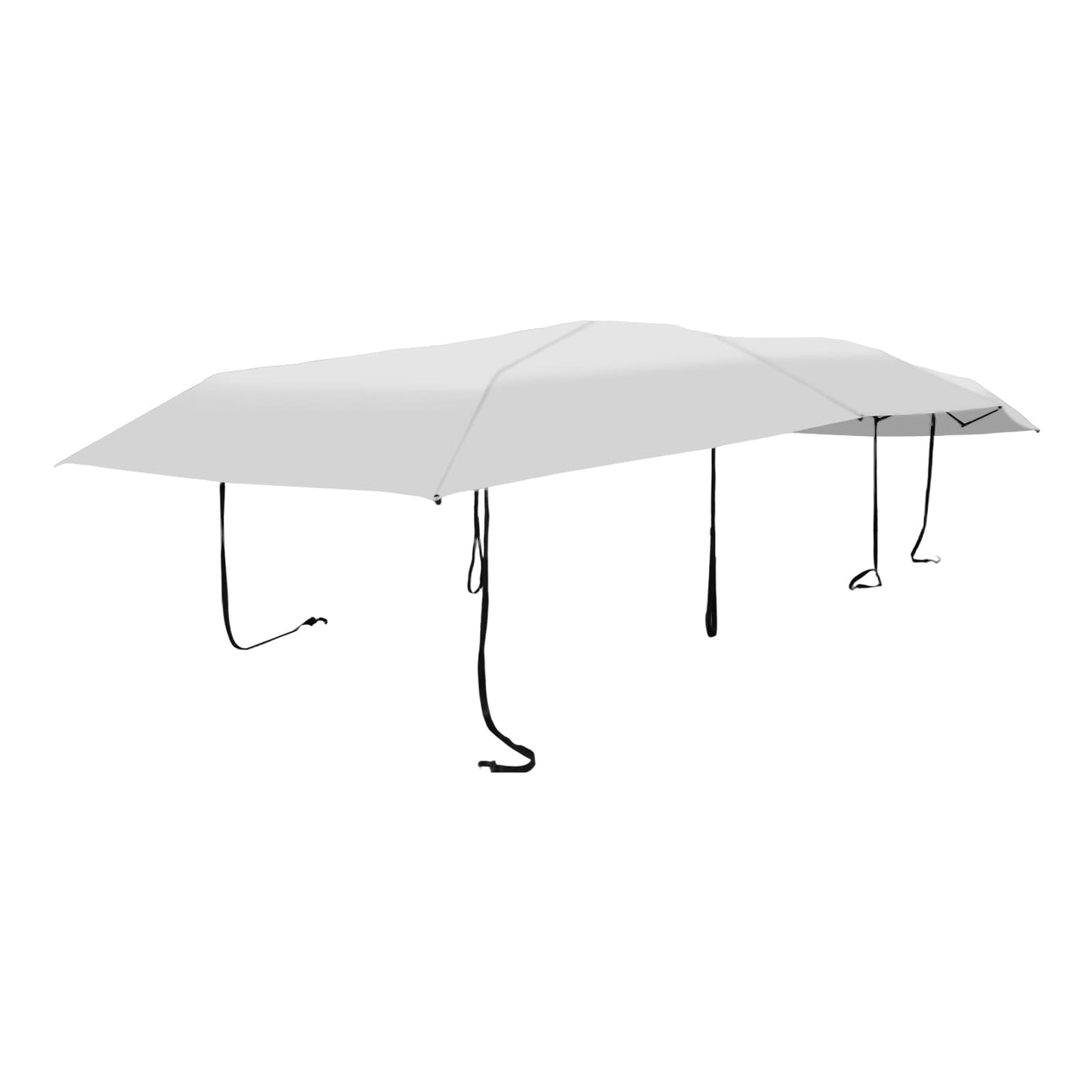 15.09x7.55ft Car Canopy Umbrella, Car Sun Shade Umbrella Cover Tent with Wind-Proof Ropes, Semi Automatic Portable Roof Tent for Cars Protection (Silver Grey)