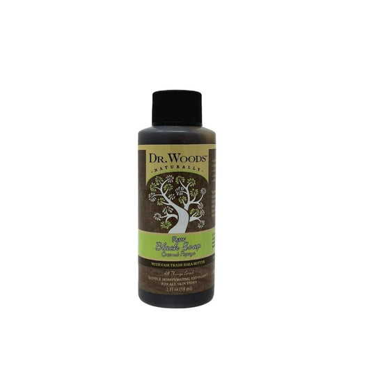 Dr. Woods Travel Trial Size Bottle, Black Coconut Papaya Body Wash Soap with Shea Butter, 2 Ounce
