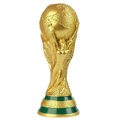 2022 World Cup Trophy Replica, World Cup Replica, Premium Quality Resin Football Soccer Collectibles, Sports Fan Trophy, Gold Sports Award Decorations for Bedroom Office Desktop (5.1 Inches)