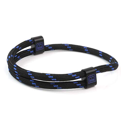 Dowling Brothers Paracord Adjustable Handmade Sport Bracelet (Black with Blue)