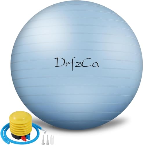 DrfzCa Exercise Ball, Pilates Ball for Pregnancy, Swiss Balance Ball with Pump,Multiple Sizes Stability Ball Chair for Office, Home Gym, Fitness, Workout and Physical Therapy