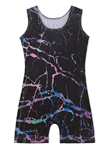 EQSJIU Biketards For Girls Gymnastics Black Lighting Cool Shorts Leotards For Girls Gymnastics 5-6 Years Primary Gymnastics Class