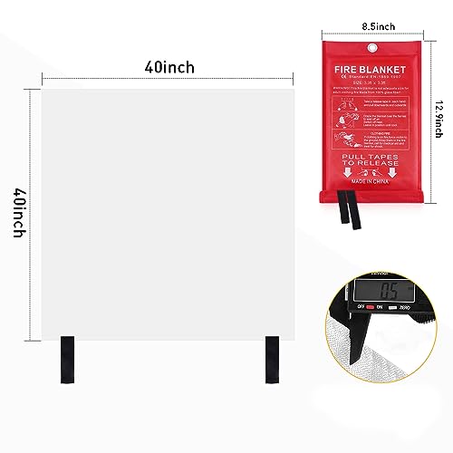 Emergency Fire Blanket for Camping Grill - Mondoshop Fire Retardant Blanket for Home Kitchen - Fireproof Blanket for Picnic, Grill, Car, Office, Warehouse, School, Fireplace