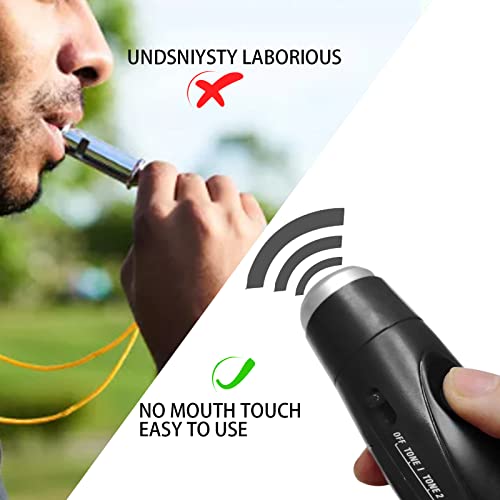EFOBO Electronic Whistle for Coaches, Handheld Lound Electric Whistle with Lanyard and Three Tone for Volleyball, Soccer Referee, P.E. Teacher, Police,Outdoor Camping, Self Defense Emergency (Black)