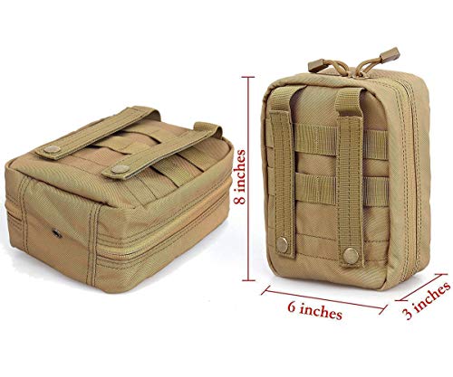 EMT Pouch MOLLE Ifak Pouch Tactical MOLLE Medical First Aid Kit Utility Pouch Carlebben (with Medical Supplies Tan)