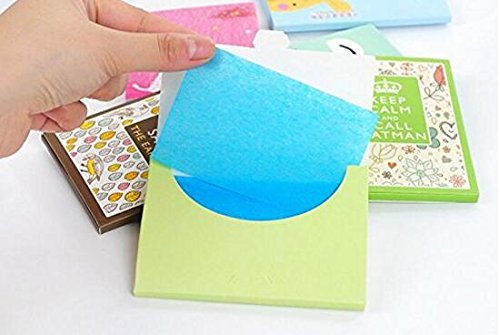 Ericotry 4Boxes (200Pieces) Oil Absorbing Blotting Sheets Face Oil-Absorbing Tissues Makeup Oil Control Absorbing Blotting Paper Sheets(Box color random)