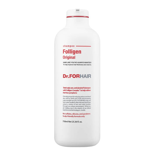 Dr.FORHAIR Scalp Strengthening Folligen Shampoo 750 ml/16.91 fl. oz. | Hair Strengthening Shampoo With Biotin And Ceramide | No.1 Korean Scalp Care | For Thinning Hair | Hypoallergenic