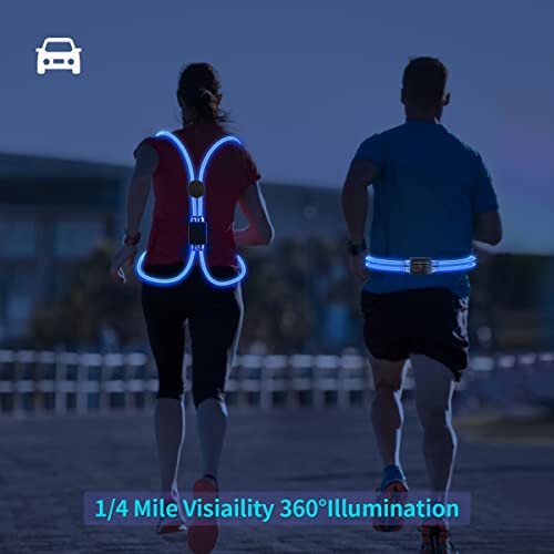 esonstyle LED Reflective Vest Rechargeable Running Light for Runners High Visibility Safety Vest for Running,Cycling or Walking (Blue 1)