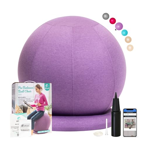 ENOVI ProBalanceΩ Ball Chair, Yoga Ball Chair Exercise Ball Chair with Slipcover and Base for Home Office Desk, Birthing & Pregnancy, 65cm, AP
