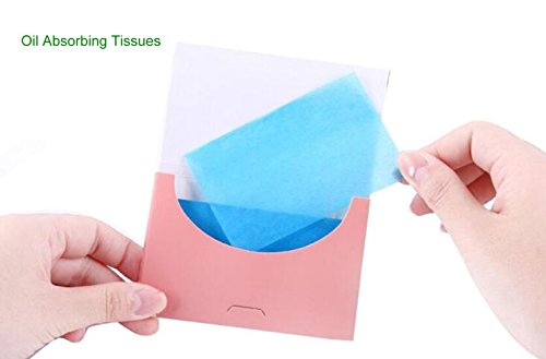 Ericotry 4Boxes (200Pieces) Oil Absorbing Blotting Sheets Face Oil-Absorbing Tissues Makeup Oil Control Absorbing Blotting Paper Sheets(Box color random)