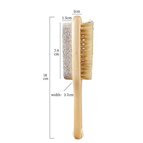 1pc Callus Corn Foot File Remover Pumice Stone Brush Foot Scrubber Exfoliator Double Side with Pumice Stone and Bristle Brush Heel Scraper Pedicure File Removes Dead Skin for Men Women
